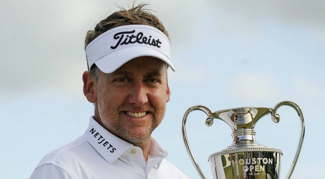 Ian Poulter with Houston Open trophy